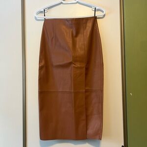 Forever 21 Tan Leather Pencil Skirt
